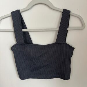 Ribbed Gray Crop Top